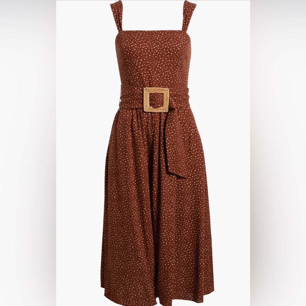 Eliza J Brown Polka Dot Dress